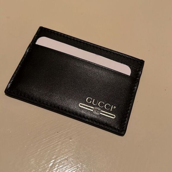 Gucci GG Mens Womens Card Holder Case Wallet Leather Black New Without Box - Picture 5 of 6
